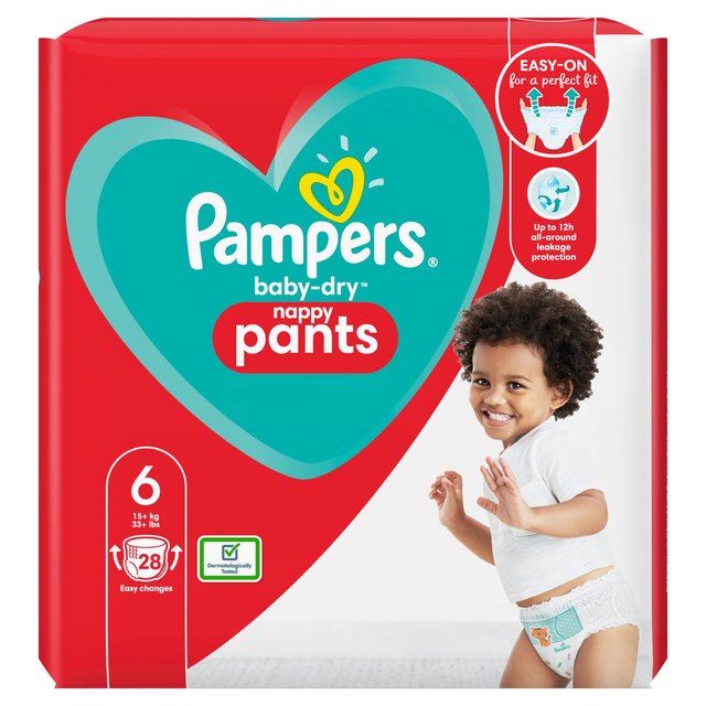 Pampers Baby Dry Nappy Pants Tamaño 6 Essential Pack 28 por paquete 
