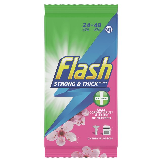 Flash All Propósito Toallitas Anti-Bacterias Fluvia y Breeze 48 por paquete