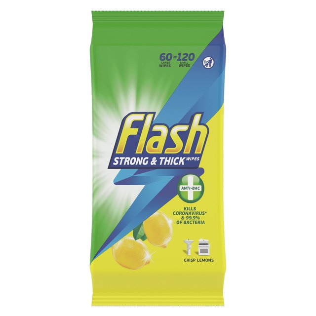 Flash Wipes antibacterianos 120 por paquete