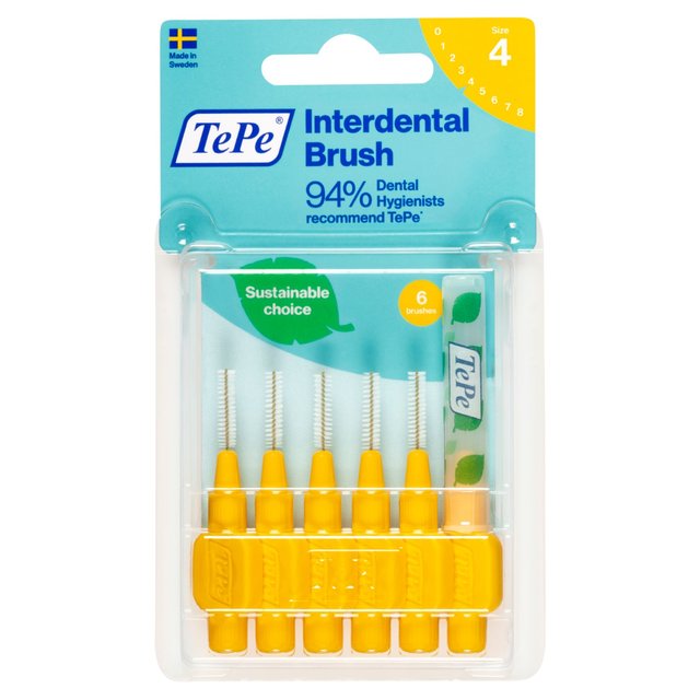 TePe Yellow Interdental Brush 0.7mm 6 per pack