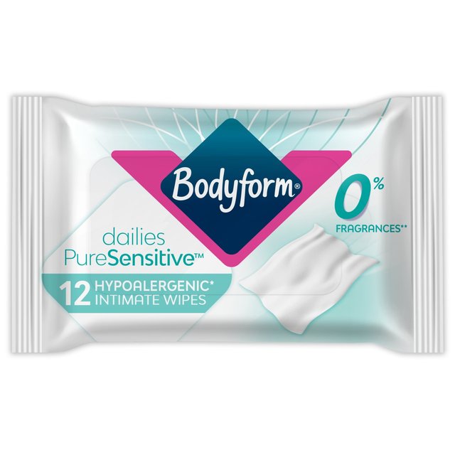 Bodyform Pure Sensitive Feminine Intimate Hygiene Wipes 12 per pack