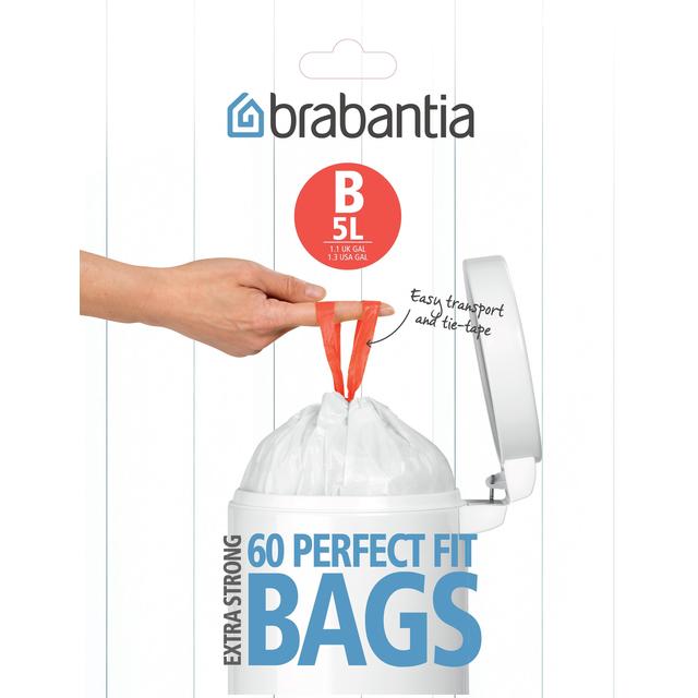 Brabantia B 5L Bin Liners Dispenser Pack 60 par pack