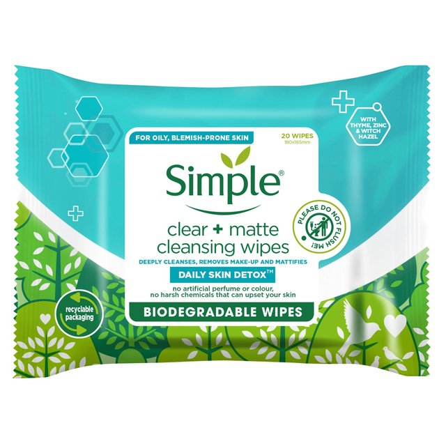Simple Wipes Daily Detox Matte 25 per pack