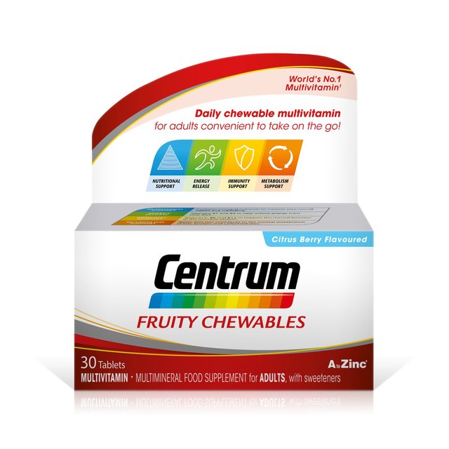 Centrum Multivitamin Supplement Fruity Chewables 30 per pack