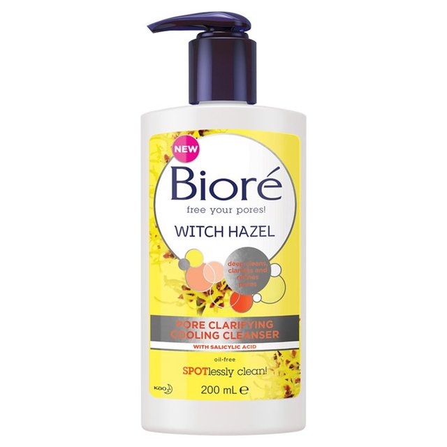 Biore Witch Hazel Pore Clarifying Cooling Cleanser For Spot Prone Skin 200ml
