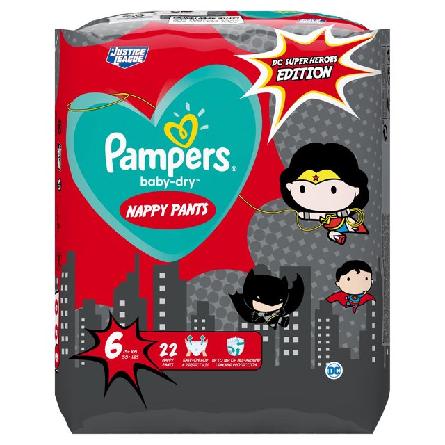 Pampers Baby Dry Size 6 Superhero Pants 22 per pack