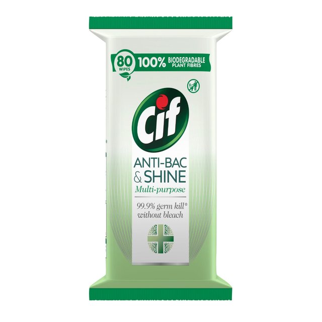 Cif Antibac & Shine Antibacterial Wipes Disinfectant 80 wipes