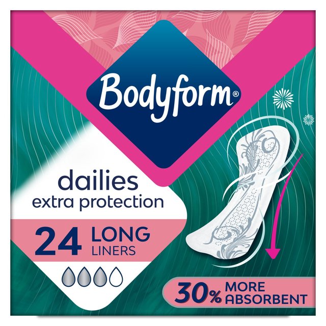 BodyForm Dailies Protección adicional Pantils de pantyes 24 por paquete