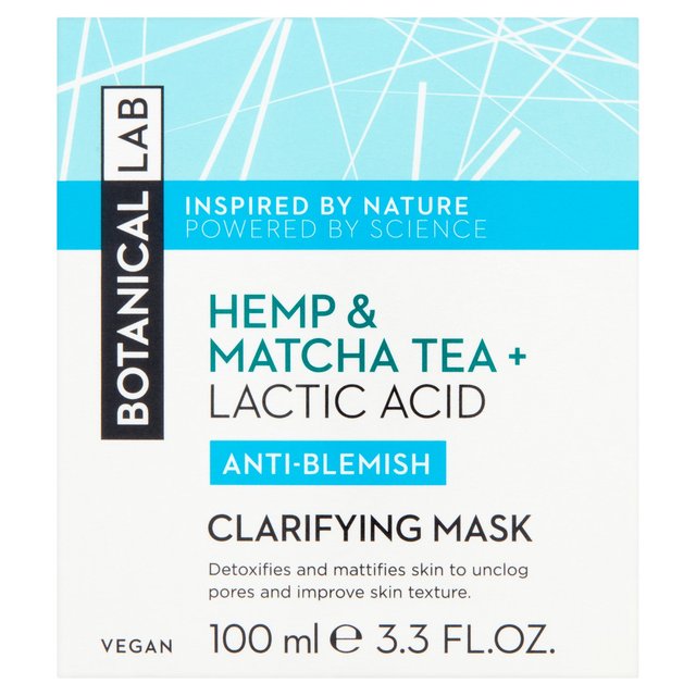 Chanvre de laboratoire botanique et thé de matcha clarifiant le masque facial 100 ml