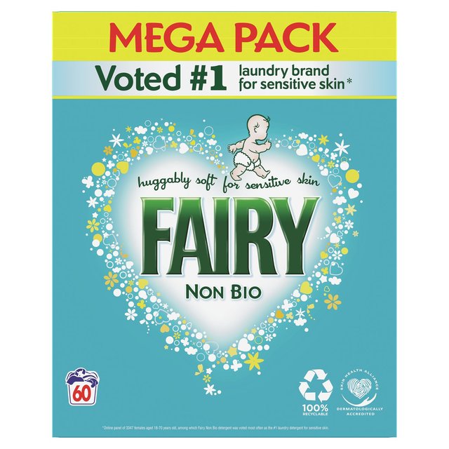 Fairy Nicht -Bio -Waschpulver für empfindliche Haut 60 Wäsche 3,9 kg