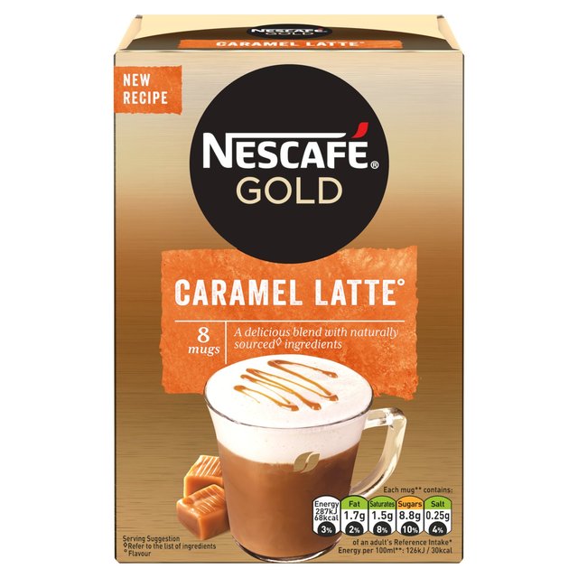 Nescafe Gold Caramel Latte Instant Coffee 8 x 17g