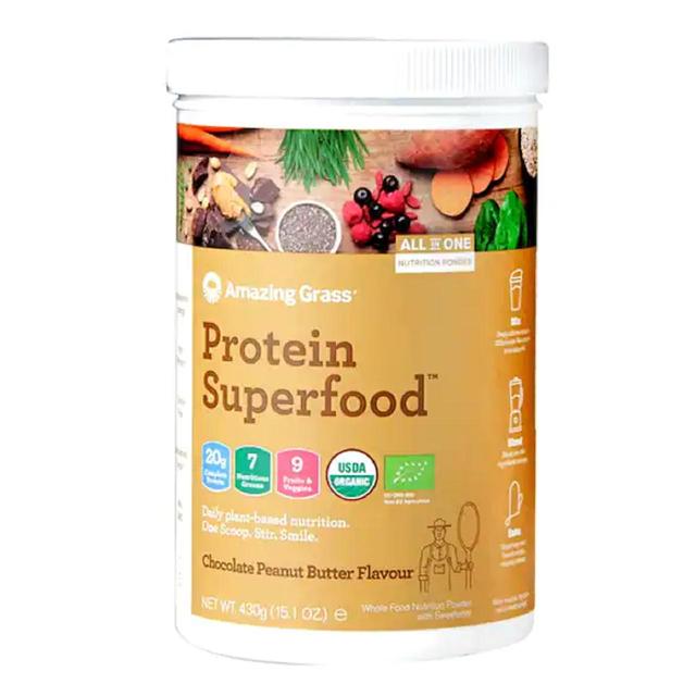 Amazing Grass Chocolate Peanut Butter Flavour Protein Superfood Powder 430g