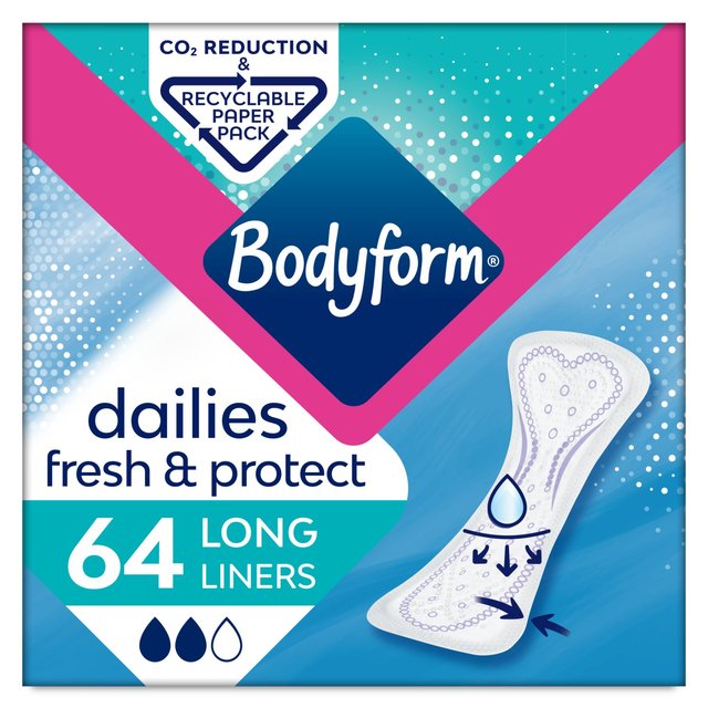 BodyForm Dailies Long Papy Liners 64 por paquete