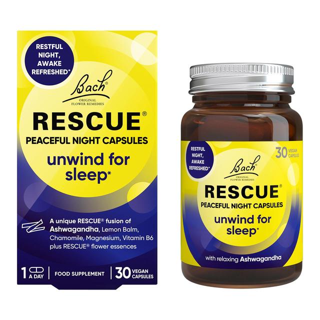 Bach Flower Remedies Peaceful Night Rescue Capsules 30 per pack