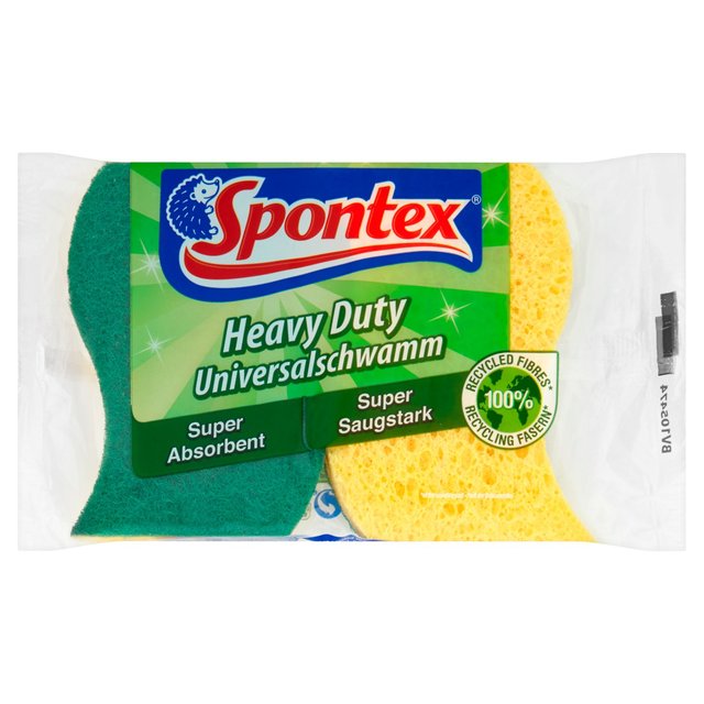 Spontex Heavy Duty Super Sauging Sponge Scourer 2 pro Pack