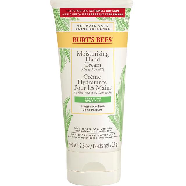 Burt Bees Ultimate Care Healing Hand Cream Aloe y Rice Milk Sensitive 70.8g