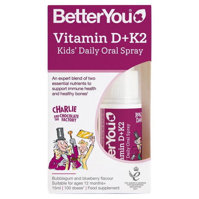 BetterYou Vitamin D+K2 Kids Daily Oral Spray 15ml