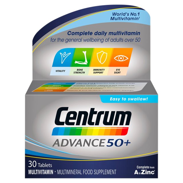 Centrum Advance 50+ Compléments de supplément multivitamine 30 par paquet