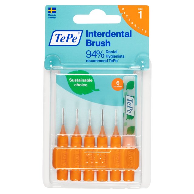 TePe Interdental Orange Brushes 0.45mm 6 per pack