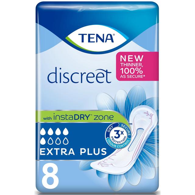 TENA Discreet Extra Plus Incontinence Pads 8 per pack