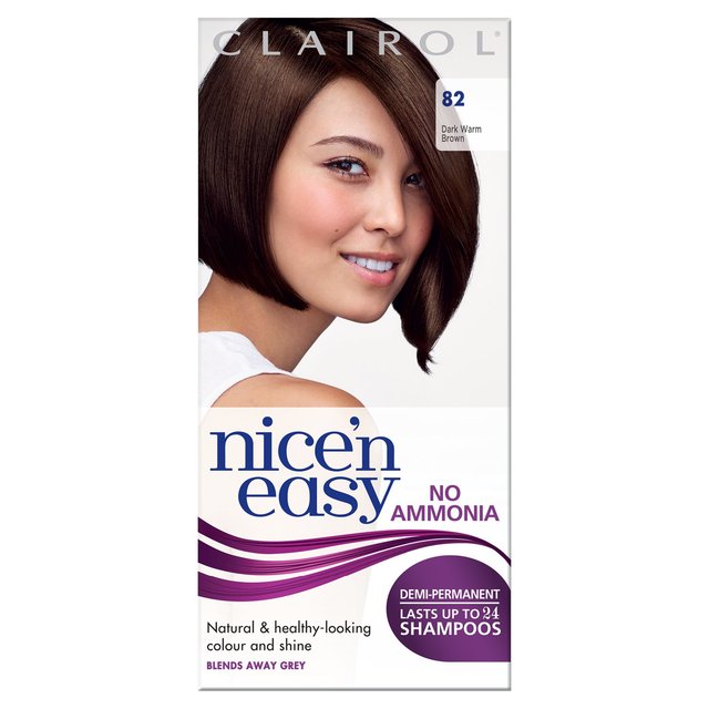 Clairol Nice'n Easy Semi-Permanent Hair Dye No Ammonia 82 Dark Warm Brown