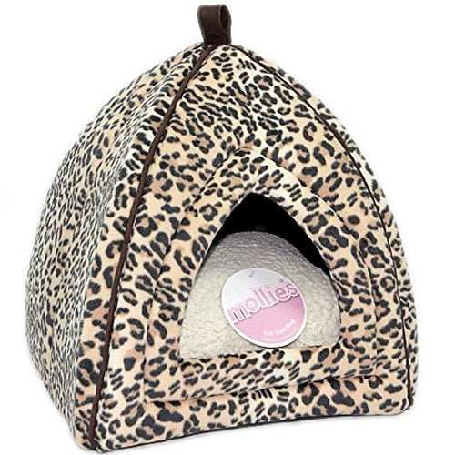 Petface Mollie's Faux Suede Leopard Igloo Cat Bed