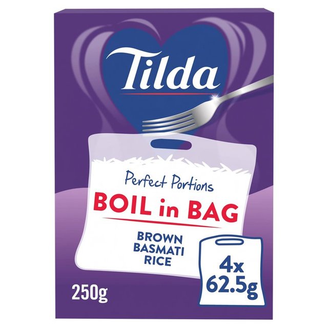 Tilda bouillir dans le sac Rice basmati brun 2 x 125g