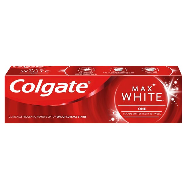 Colgate Max White One Whitening Toothpaste, Teeth Whitening Toothpaste with  a Clinically Proven Formula, Removes up to 100% of Surface Stains, 1 Shade