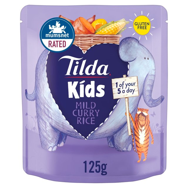 Arroz con curry suave para niños Tilda 125g 