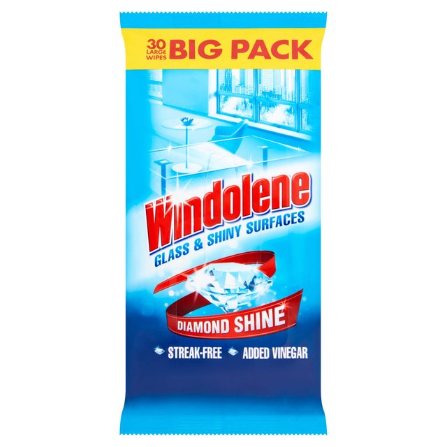 Toallitas de limpiador de ventana y vidrio de Windolene 30 por paquete