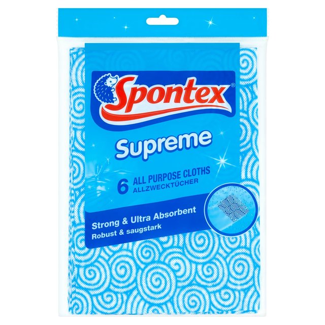 Spontex Supreme All Purpose Cloth 6 por paquete 
