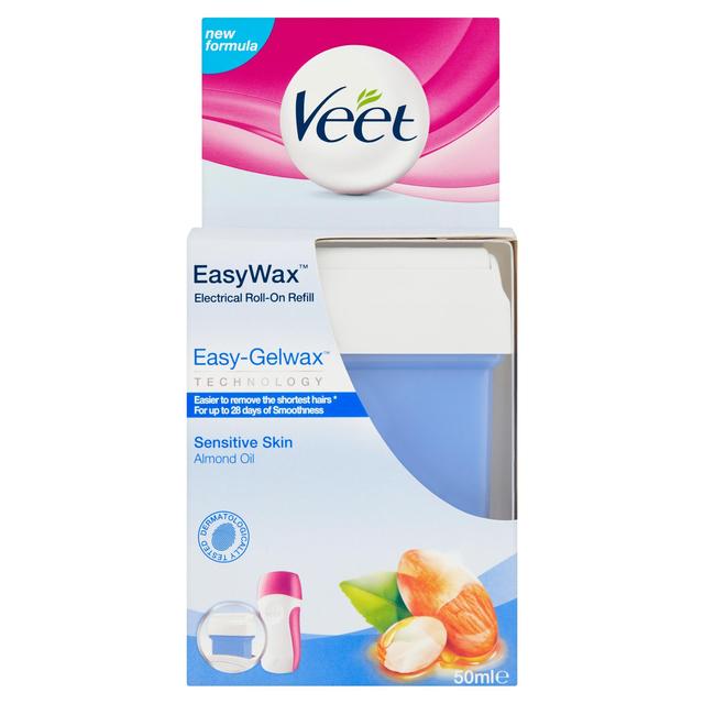 VEET EasyWax Electrical Wax Roll-on Recharge Body & Legs for Sensitive Skin 50ml