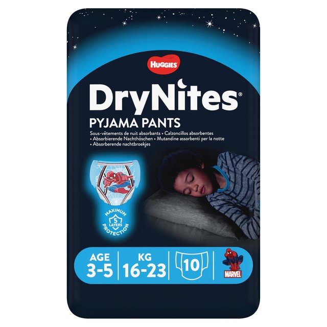 Huggies DryNites - Pantalones de pijama para niños de 3 a 5 años, paquete de 10 