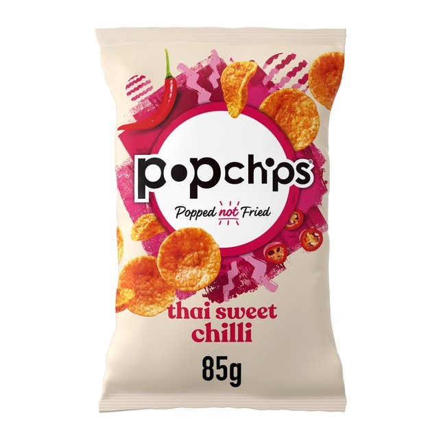 Popchips Thai Sweet Chilli Patped Potato Crisps 85G