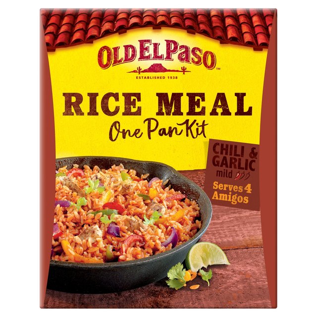 Old El Paso Chili & Knoblauch One Pan Rice Mahlzeit Kit 355g