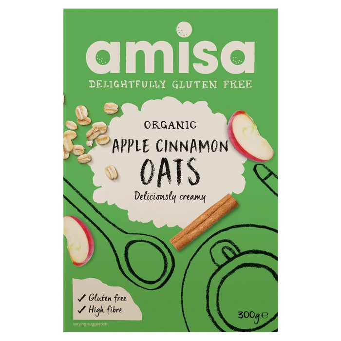 Amisa Organic Gluten Free Apple & Cinnamon Porridge Oats 300g