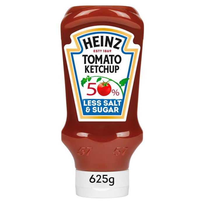 Ketchup de tomate Heinz 50% menos azúcar y sal 625g