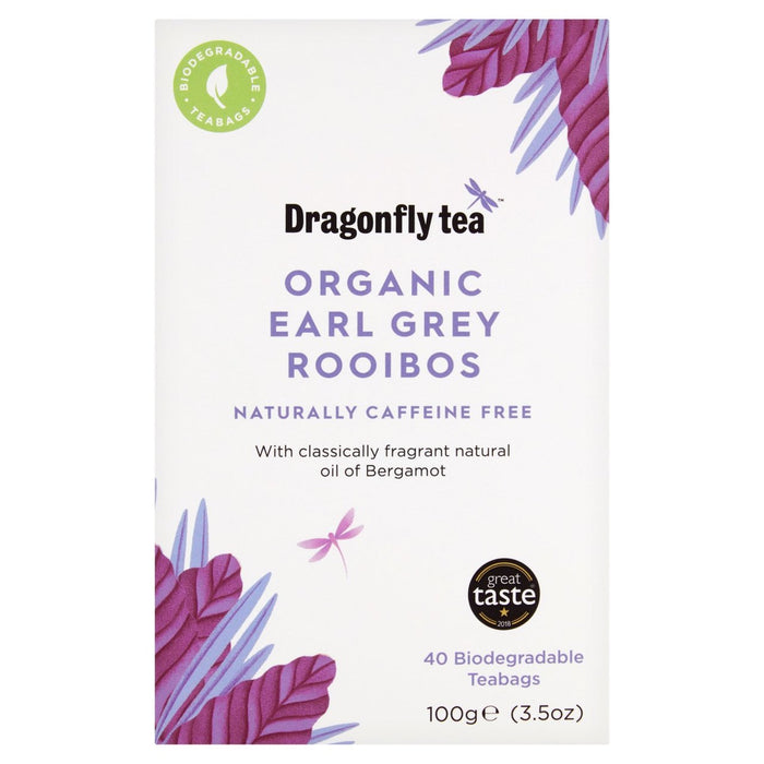 Dragonfly Rooibos orgánico Earl Grey 40 por paquete 