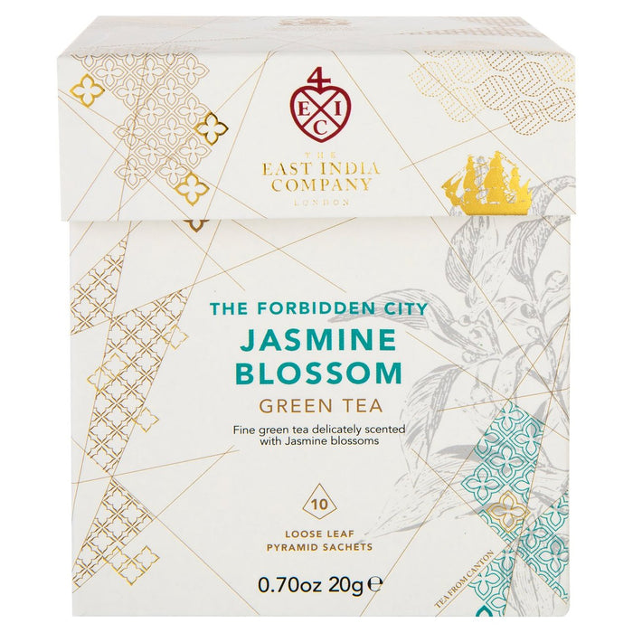 East India Company Forbidden City Jasmine Blossom Green Tea Pyramid Bags 10 per pack