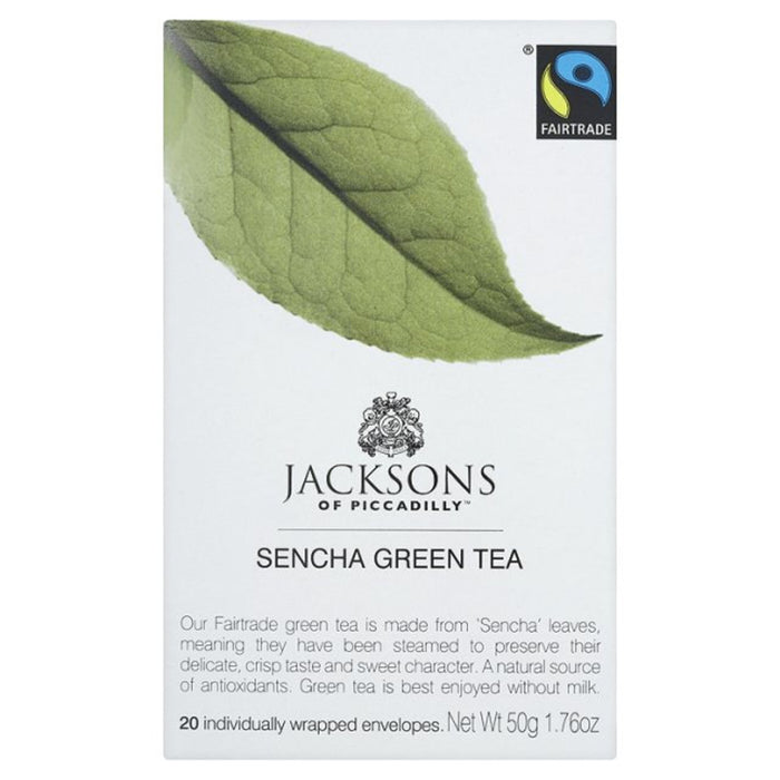 Jacksons of Piccadilly Fairtrade Sencha Green Tea 20 Tea Bags