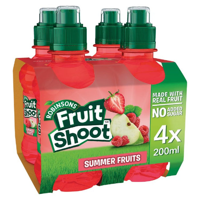 Robinsons Obst Shoot Summer Obst kein Zucker zu Zucker 4 x 200 ml