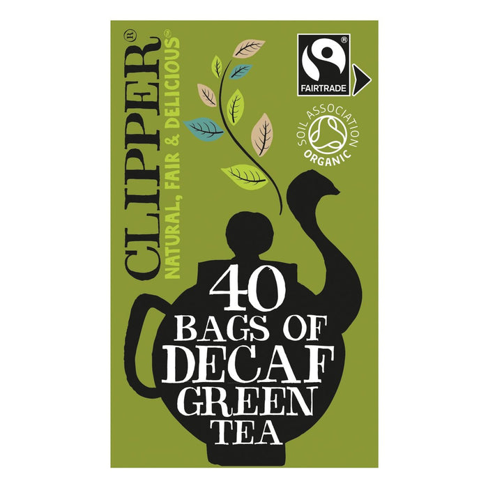 Té verde descafeinado orgánico de Clipper y Fairtrade 40 por paquete