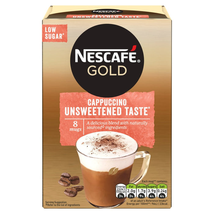 Nescafe Gold Cappuccino Unsweetened Instant Coffee 8 Sachets 113.6g