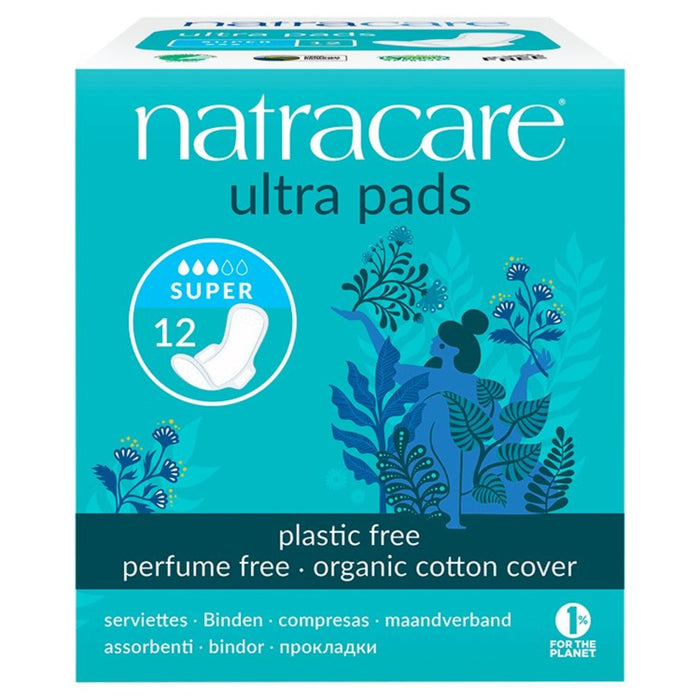 Natracare Organic Natural Ultra Super Pads 12 por paquete