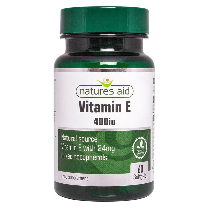 Natures Aid Vitamin E Supplément Soft Gels 400iu 60 par paquet