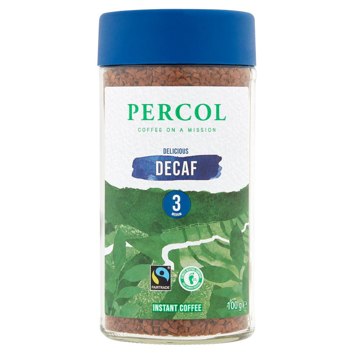 Percol Fairtrade Decaf Colombia Freeze Dried Instant Coffee 100g