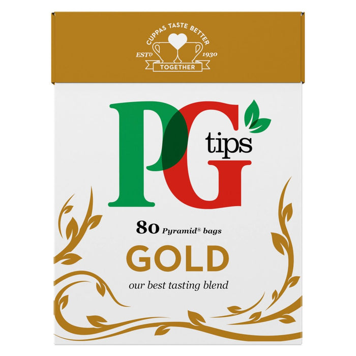 PG TIPS GOLD PYRAMID TEATHAGS 80 par paquet