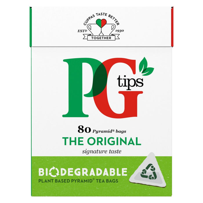 PG TIPS Sacs de thé noir biodégradable d'origine 80 par paquet