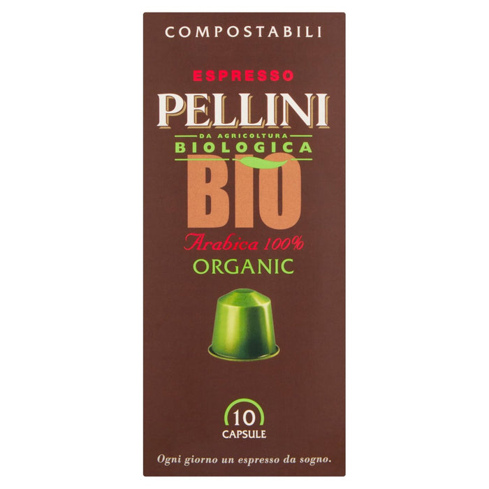 Pellini luxuriöser biologischer kompostierbarer Nespresso -kompatibler Kaffeekapseln 10 pro Packung