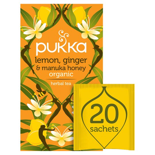 Pukka Organic Lemon & Ginger With Honey 20 Tea Bags